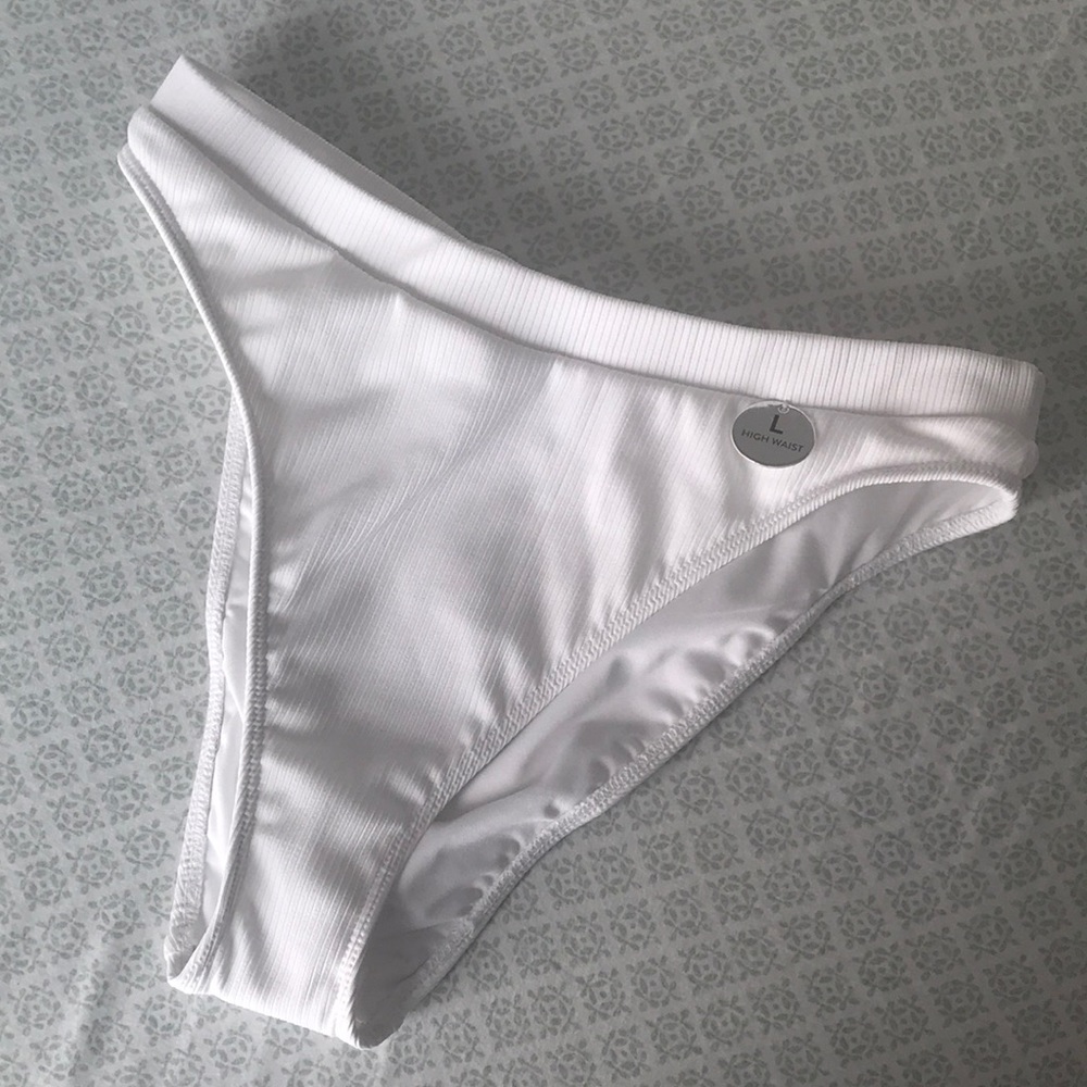 Forever 21 White High Waisted Bikini Bottom